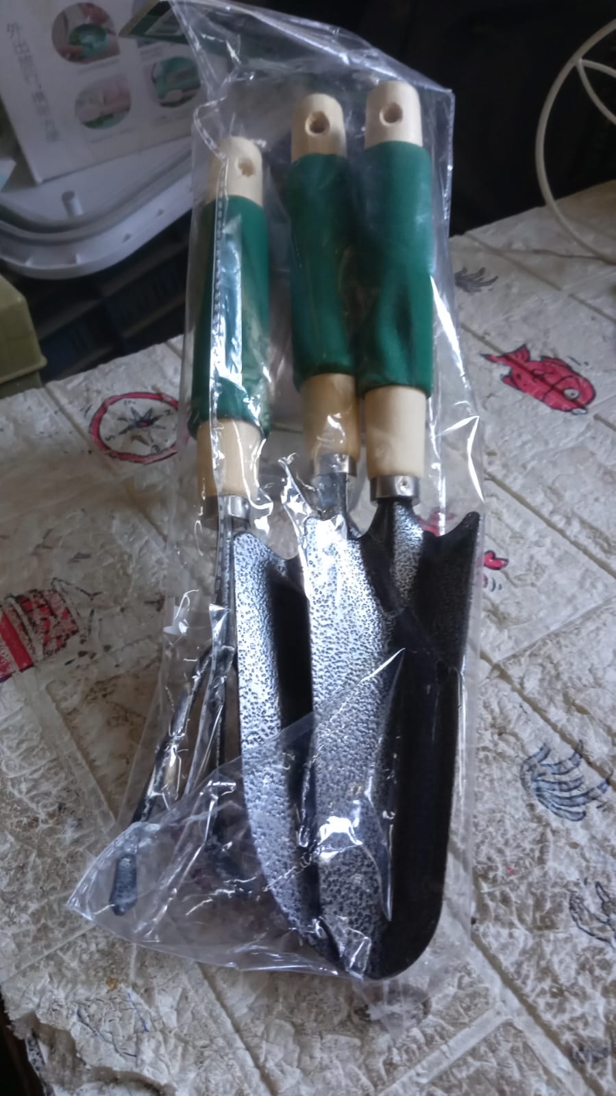 7593 Gardening Tools - Hand Cultivator, Trowel, Heavy Duty with Ergonomic Wooden Handle for Transplanting and Digging (3 Pcs Set) 7593 Gardening Tools - Hand Cultivator, Trowel, Heavy Duty with Ergonomic Wooden Handle for Transplanting and Digging (3 Pcs Set)